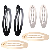 20pcs metal hair clips black gold color barette oval hairgrip hairpins base for jewelry making diy girls headdress accessories