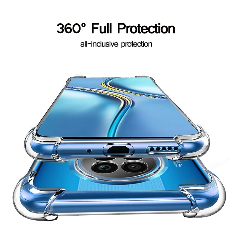 Metal Ring Holder Case For Honor 50 Lite X8 x7 x9 Silicone Cover Honor 50 Pro SE Transparent Case On Huawei Honor50 Lite Bumper