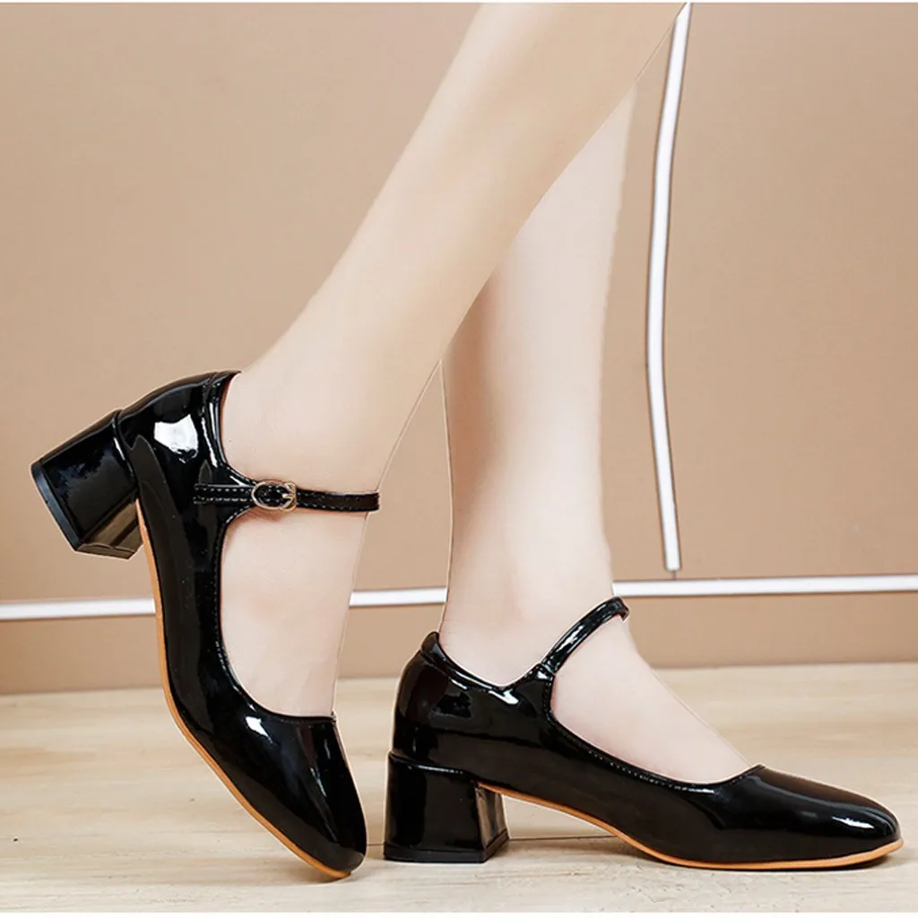 Женская винтажная весенне-летняя Свадебная обувь на высоком толстом каблуке