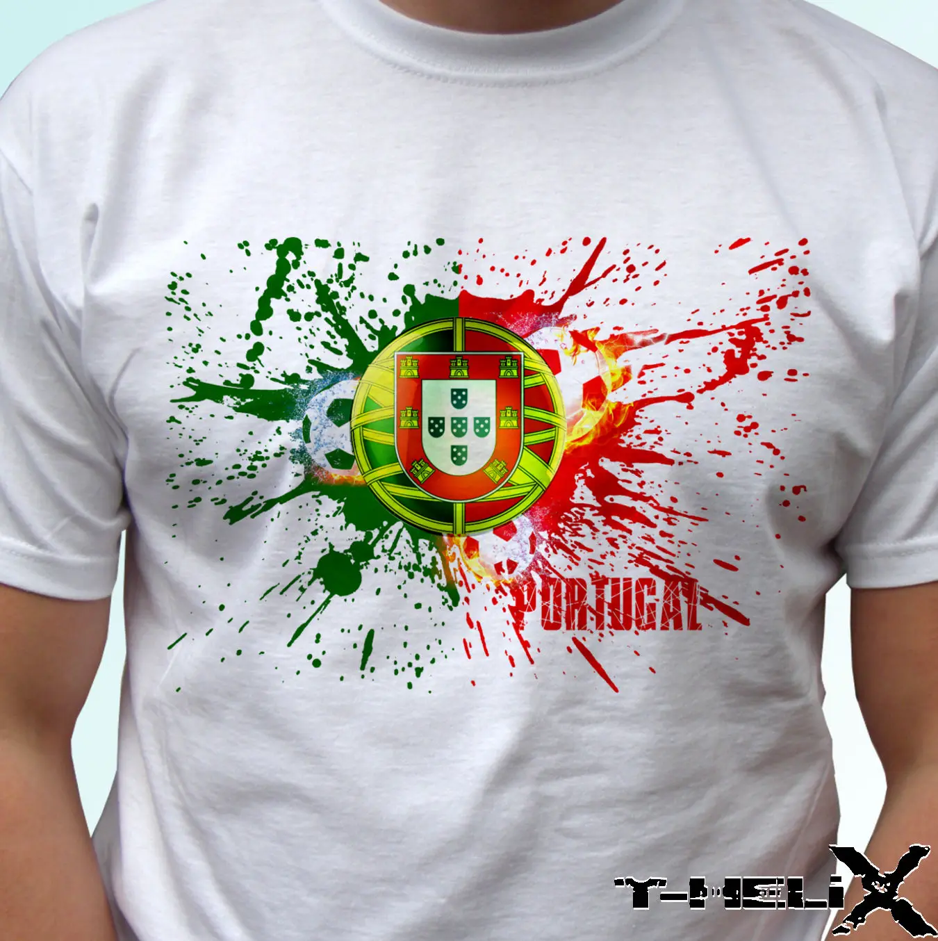 Футболка с принтом Для мужчин Португалия флаг футболиста-белая футболка Топ