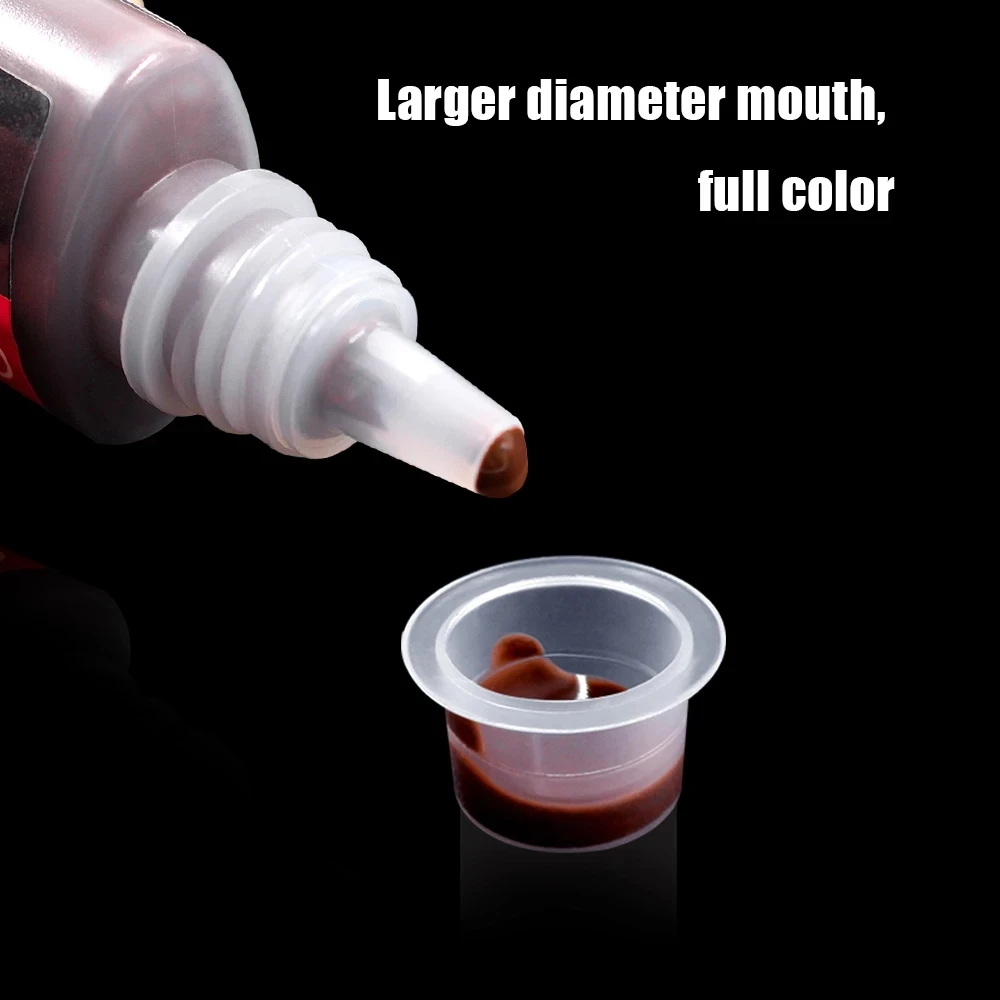 100Pcs /Pack Tattoo Ink Cup Plastic Permanent Makeup Eyebrow Makeup Tattoo Inks Cups S/M/L Size for Body Art Pigment Container