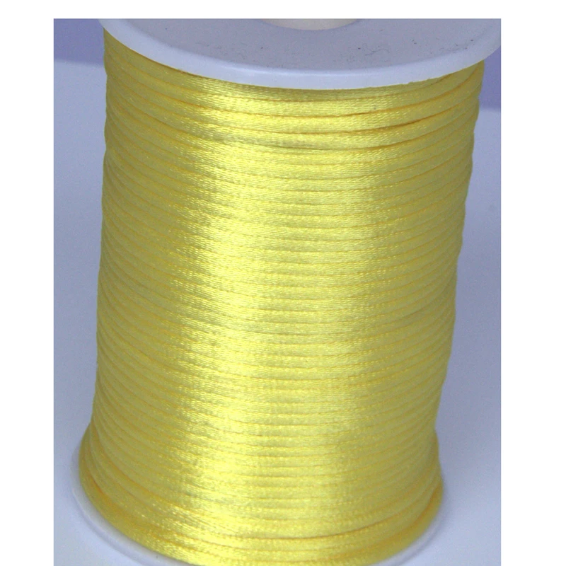 10 ярдов желтый 2 мм погремушка атласный шнур макраме бисероплетение нейлоновая
