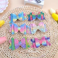30 pcslot new 3 5 inch glitter hair bows with clips hairpins for girls diy handmade colorful head wear kids hair accessories