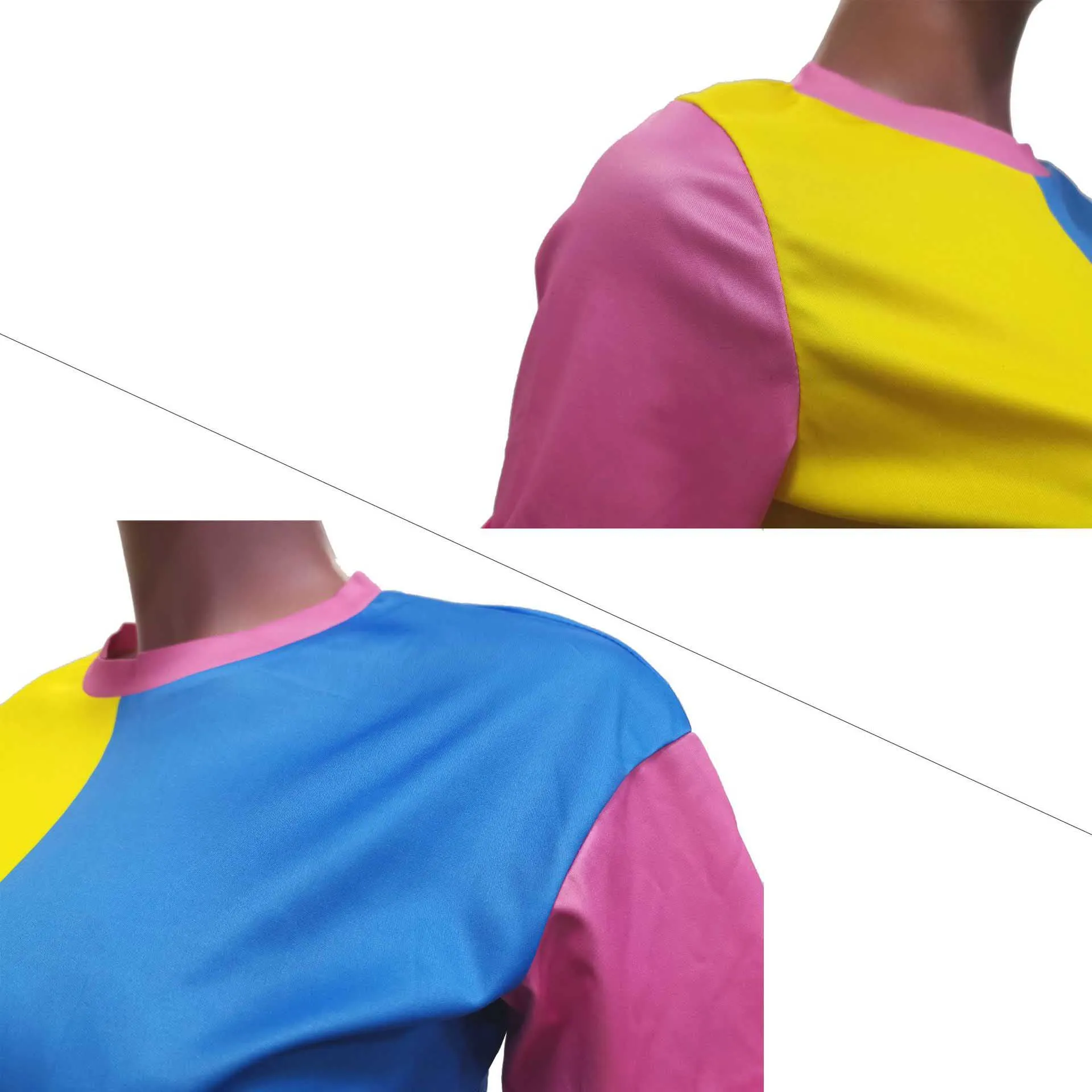 

Casual Women Two Piece Set Color Patchwork Shirt Crop Top + Short Pants Short Sleeve Sportwear Summer Clothes For Women