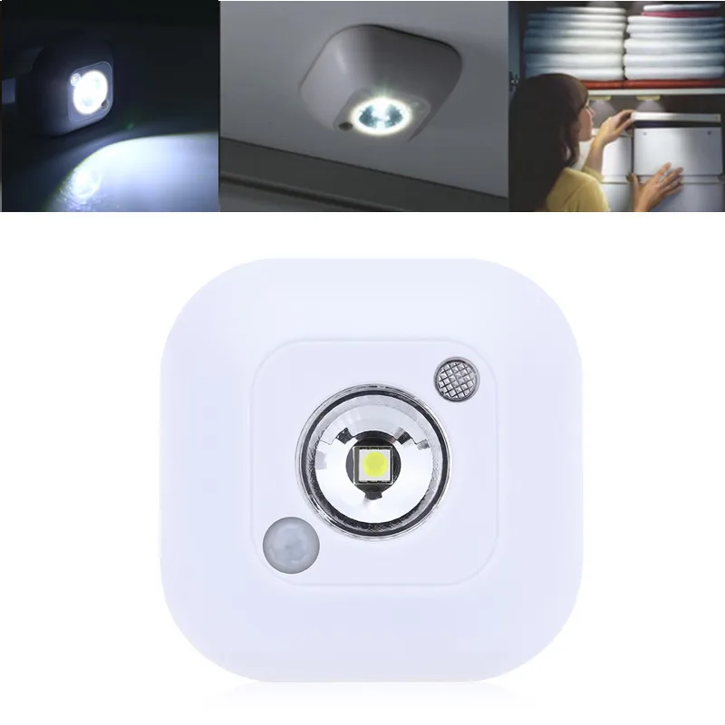 

Mini LED Wireless Night Light Infrared Motion Activated Sensor Lights Battery Powered Wall Emergency Wardrobe Cabinet Night Lamp