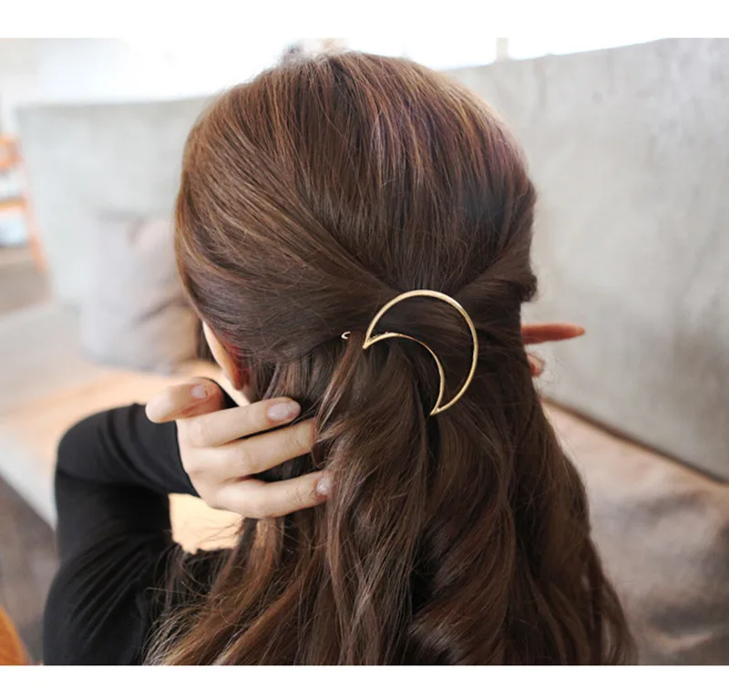 Простая заколка для волос в геометрическом стиле Корейская версия круглая