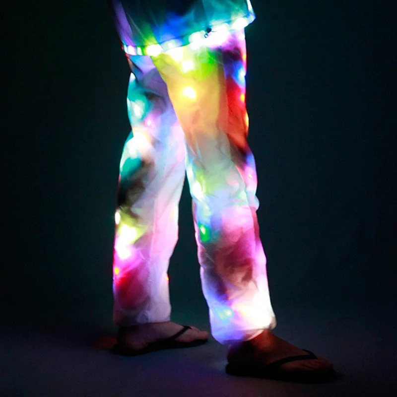 Светодиодные светящисветодиодный брюки красочные светящиеся для Хэллоуина