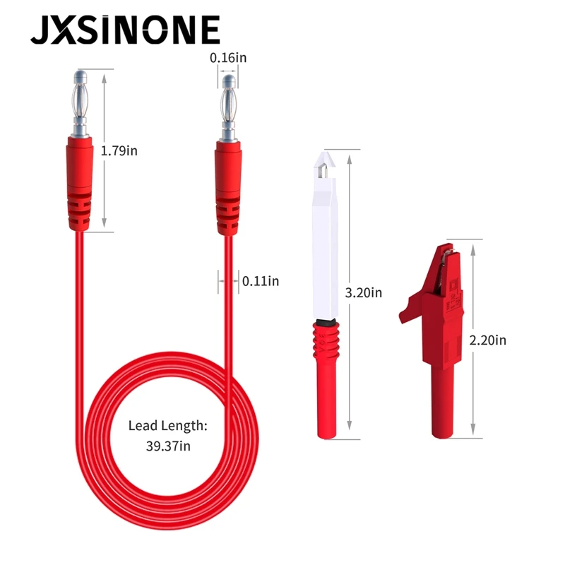 Набор тестовых щупов JXSINONE P1043B с вилкой типа банан 4 мм безопасной иглой для