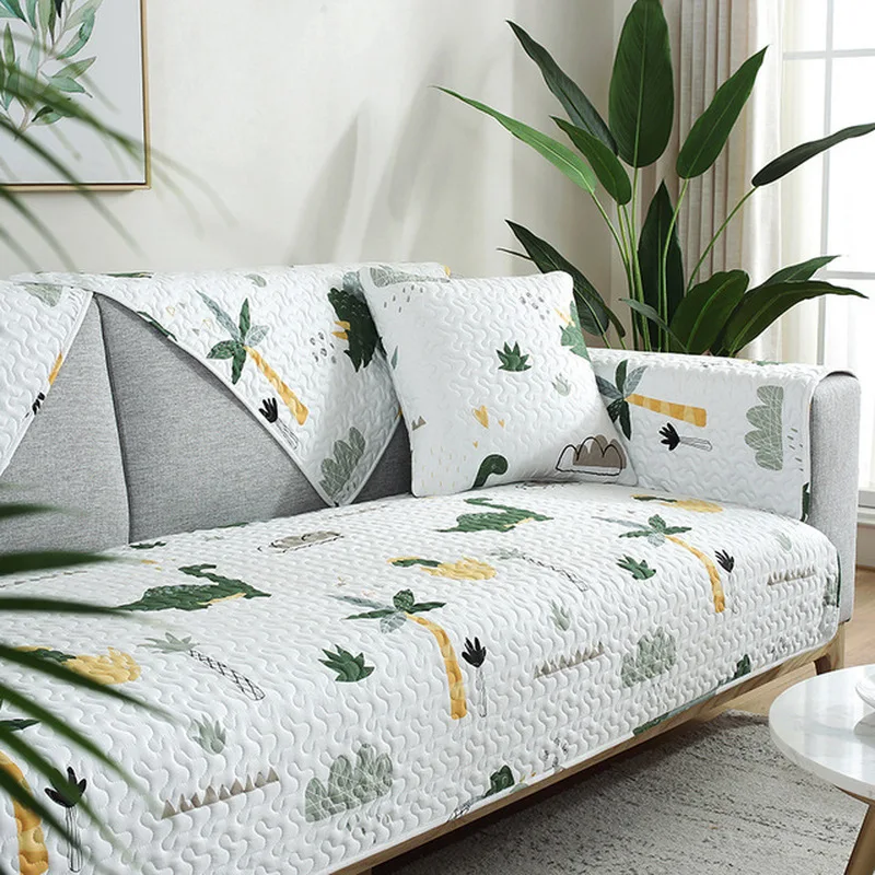 Нескользящие Чехлы хлопковый современный чехол для дивана с принтом динозавра