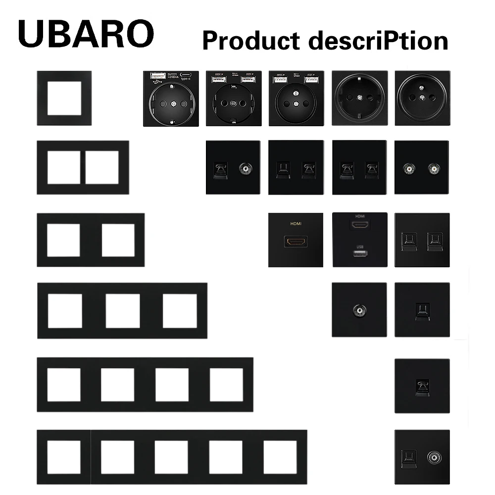 Светодиодная лампа для ног UBARO Индукционная с черным разъемом USB 5 В 2100 мА RJ45 /RJ11/TV