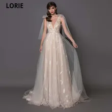 LORIE Vestidos de tul con cuello en V para mujer, ropa Formal de fiesta de noche con Espalda descubierta, sirena, 2021 (4)