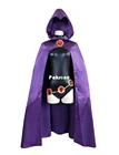 Костюм для косплея Titans Raven, женское черное боди, фиолетовый плащ с капюшоном, костюмы на Хэллоуин