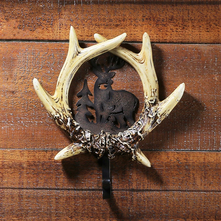 

[MGT] European and American Deer Antler Hook Bathroom Wall Mount Wall Hook Home Decoration Antler Statue Hook