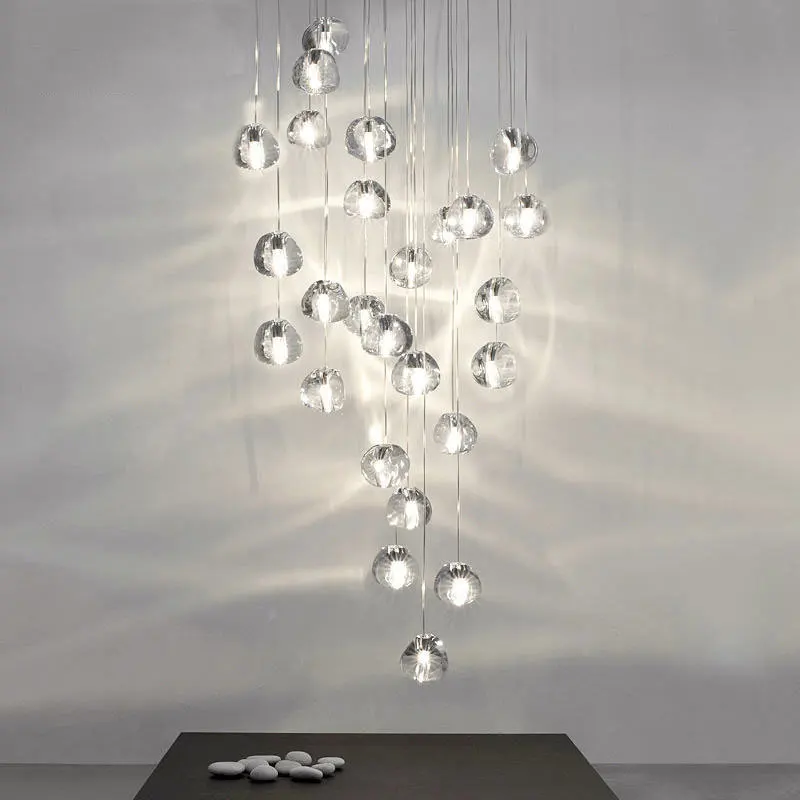 Modern Crystal Ball Chandelier Lighting Staircase Lamp Living Room Bedroom Decor Chandeliers Kitchen Island Indoor Light Fixture | Лампы и