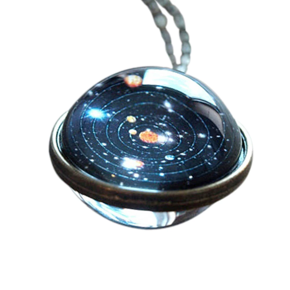 Ожерелье с солнечной системой ожерелье кулоном в виде планеты Galaxy S двустороннее