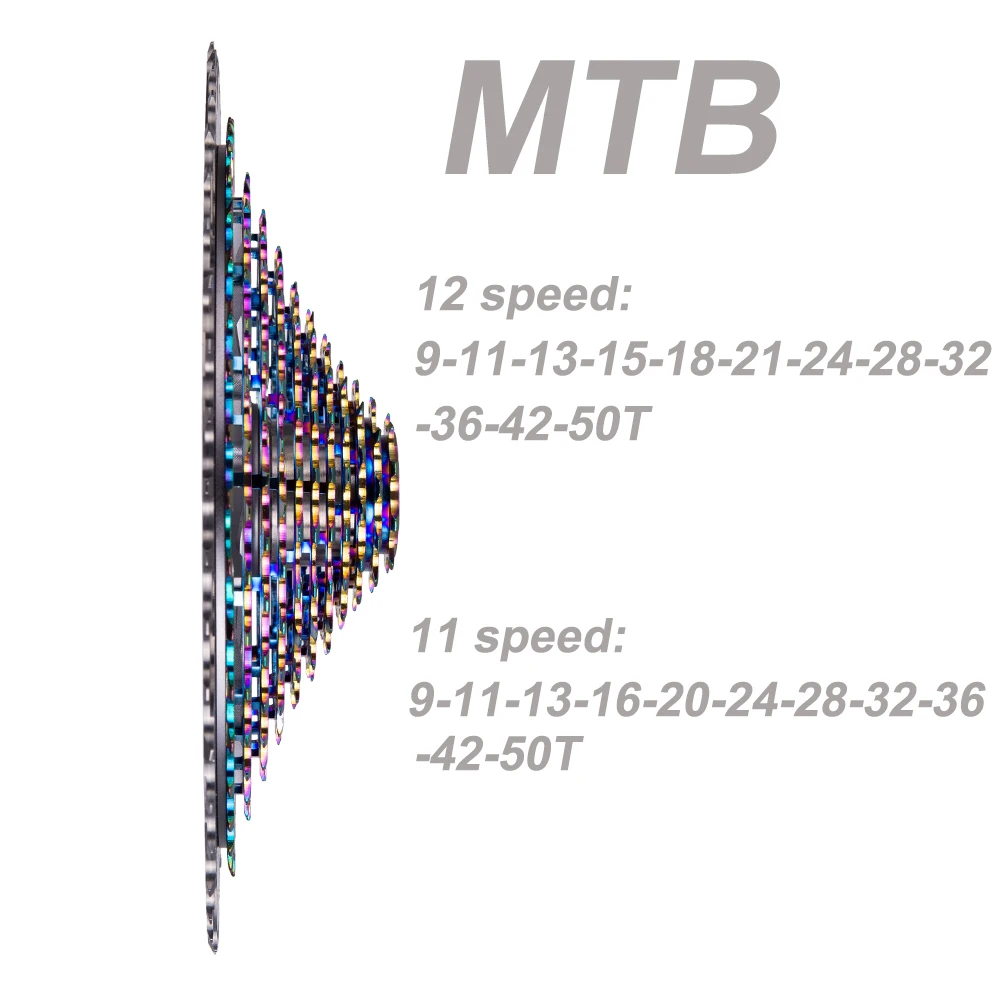 ZTTO MTB 11S 9-50T кассета Ultimate pro XD Радуга 375g HG 12 Скоростей Ультралегкая Звездочка 12V 1299 k7