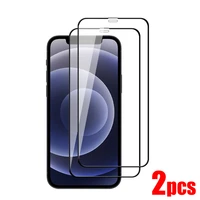 2pcs screen protectors for iphone 13 12 mini pro max full coverage tempered glass phone protective guard film