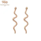В стиле панк со змеиным рисунком длинные серьги для женщин ювелирные изделия Европейский золотые для ушей серьги-гвоздики ручной работы для женщин серьги-гвоздики для девочек подарок