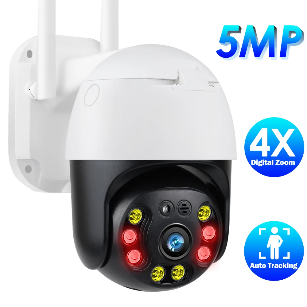 

IP камера WiFi 5MP HD CCTV камера наружный умный дом монитор безопасности PTZ камера автоматическое отслеживание наблюдения Цвет ночного видения