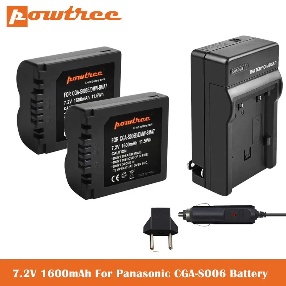 1500 мА · ч CGA S006 DMW BMA7 S006A CGR S006E аккумулятор + Автомобильное зарядное устройство для