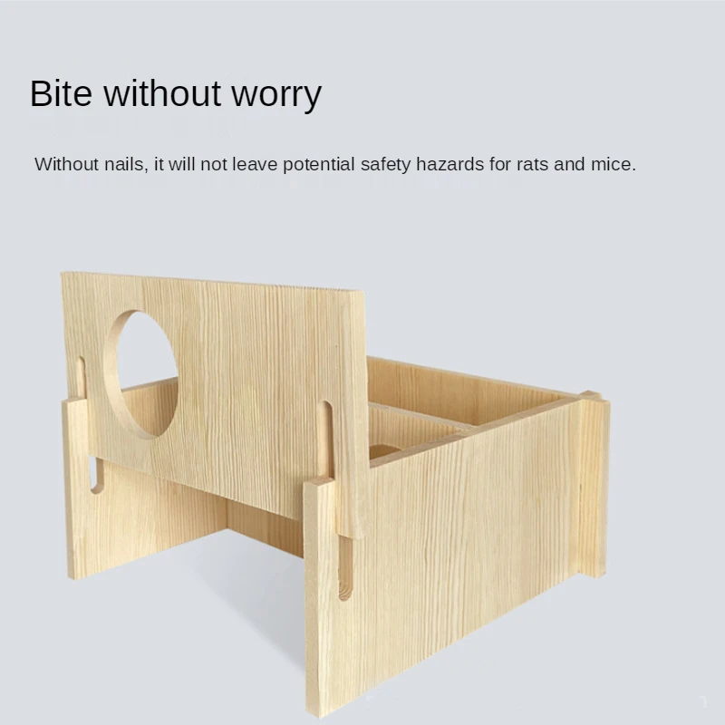 

Деревянное гнездо для домашних животных, многоспальный домик с золотым медведем, с двумя спальнями и тремя спальнями