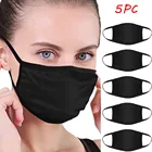 38 #5 шт., маска для лица, черная, многоразовая, дышащая, моющаяся, многоразовая, Пылезащитная маска для рта