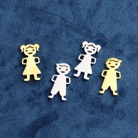 100 stainless steel boy girl blank charm for engrave goldsilver color metal kids family tag mirror polished wholesale 20pcs