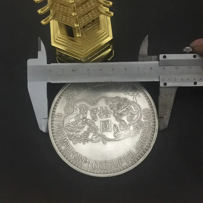 Император QianLong китайская старая Серебряная монета доллара династии Цин