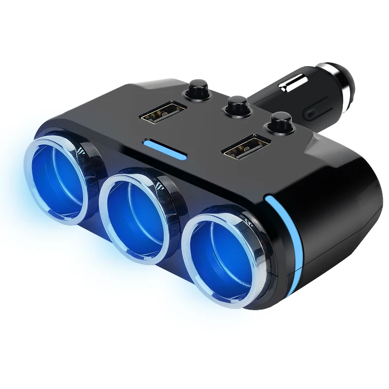 Разветвитель для автомобильного прикуривателя со светодиодным зарядным