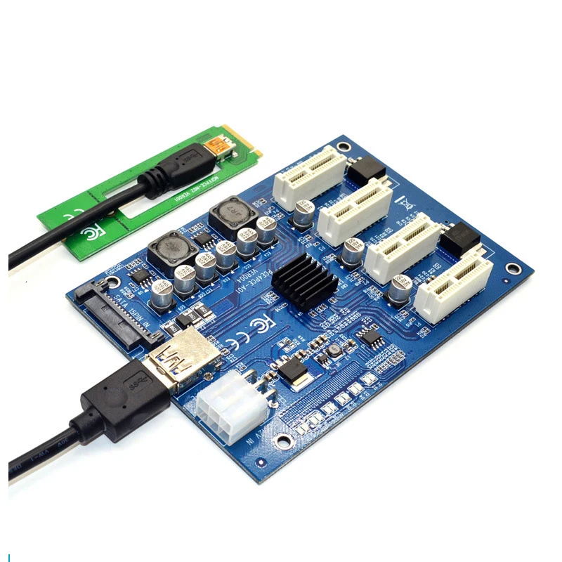 

M.2 NGFF PCI-E PCI Express Extender Riser Card Adapter 4 PCI-E slot adapter PCIe Port Multiplier PCIE Express Card For Mining