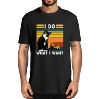 2021 new fashion mens oversized t shirt i do what i want to do interesting cat lovers trend short sleeved t shirt