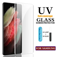 uv tempered glass for samsung galaxy s21 s8 s9 s10 s20 plus screen protector for samsung note20 s21 ultra note 8 9 10plus film