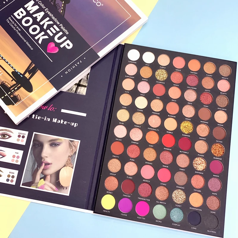 

70 Colors Glitter Eyeshadow Makeup Big Pigmented Shadow Palette Earth Color Palette Professional Shimmer Matte paleta de sombra