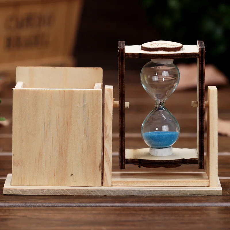 

Simple Wooden Single Hourglass Pen Holder Student Desk Decoration Exquisite Creative Pencil Holder Decoration Gift