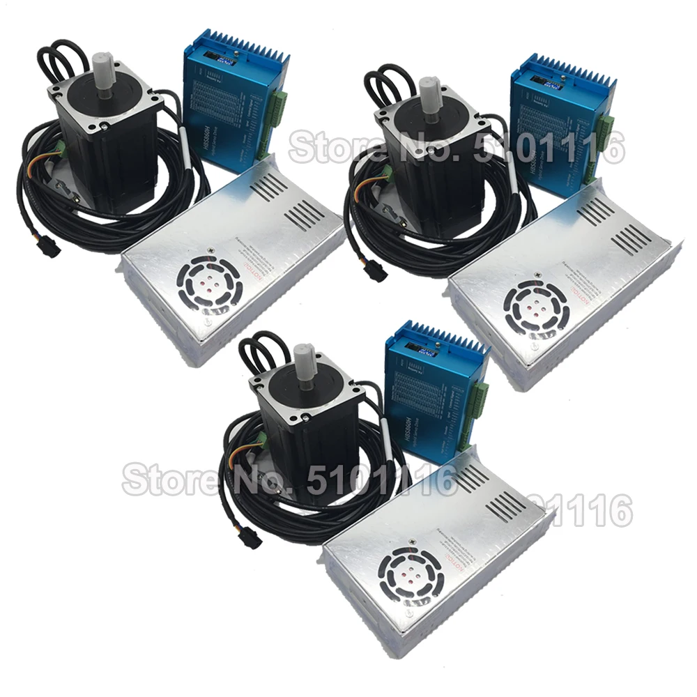 3 комплекта Nema34 12Nm 86 мм AC DC DSP шаговый двигатель с замкнутой обратной связью мотор
