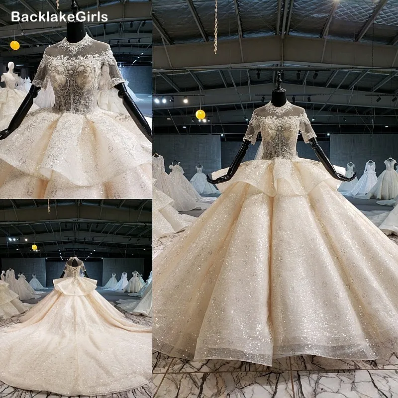 BacklakeGirls/2020 г. Элегантное кружевное бальное платье с короткими рукавами фатиновое