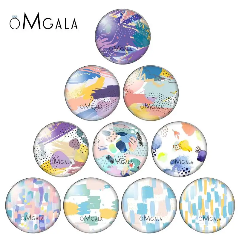 

Art Oil Painting Colorful Patterns 12mm 14mm 18mm 20mm 25mm 30mm Photo round glass cabochon demo flatback Jewelry DIY Makings