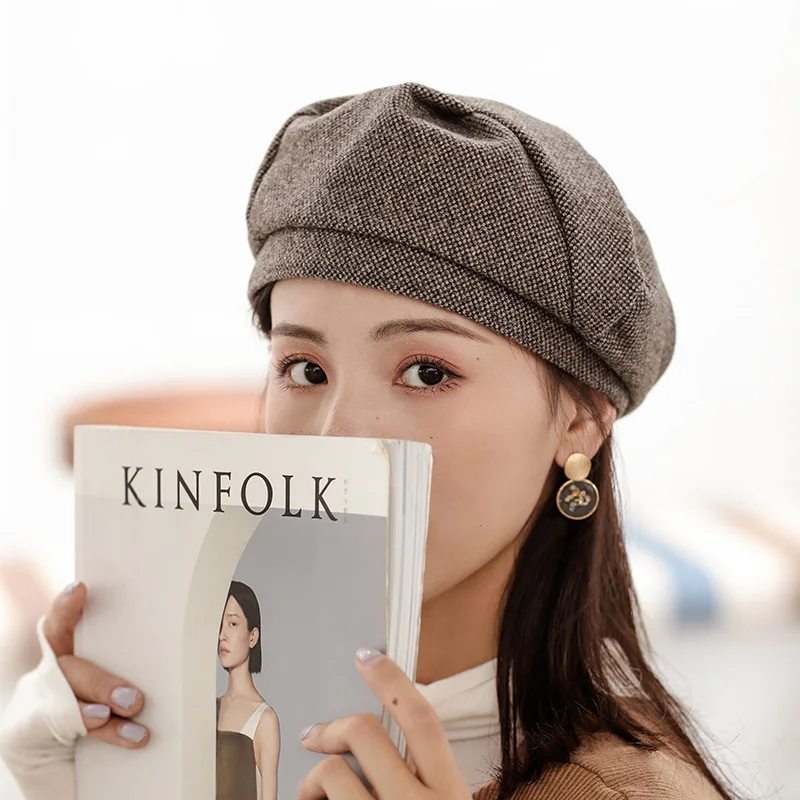 Новинка Осень-зима мягкая женская шерстяная саржевая шапка в Форме Розы стиле