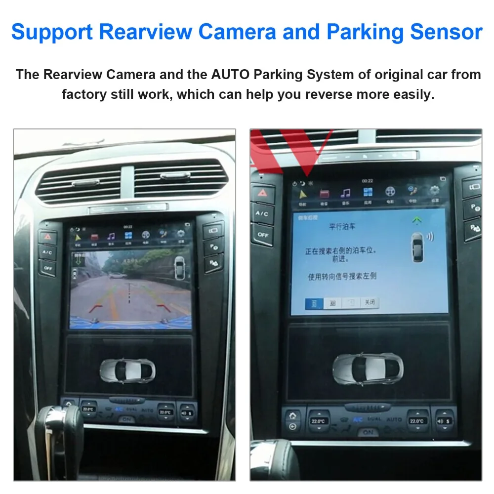 PX6 4GB RAM Tesla style Android 9.0 Car GPS Navigation For Ford Explorer 2011+ Auto A/C head unit multimedia radio tape recorder