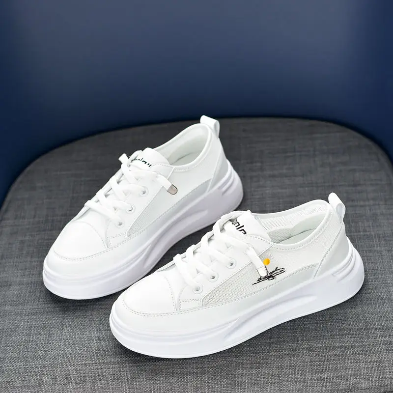 

Breathable Women's Air Mesh Sneakers Summer White Female Vulcanize Walking Tennis Shoes Girls Casual Chunky Sports Shoes 2021