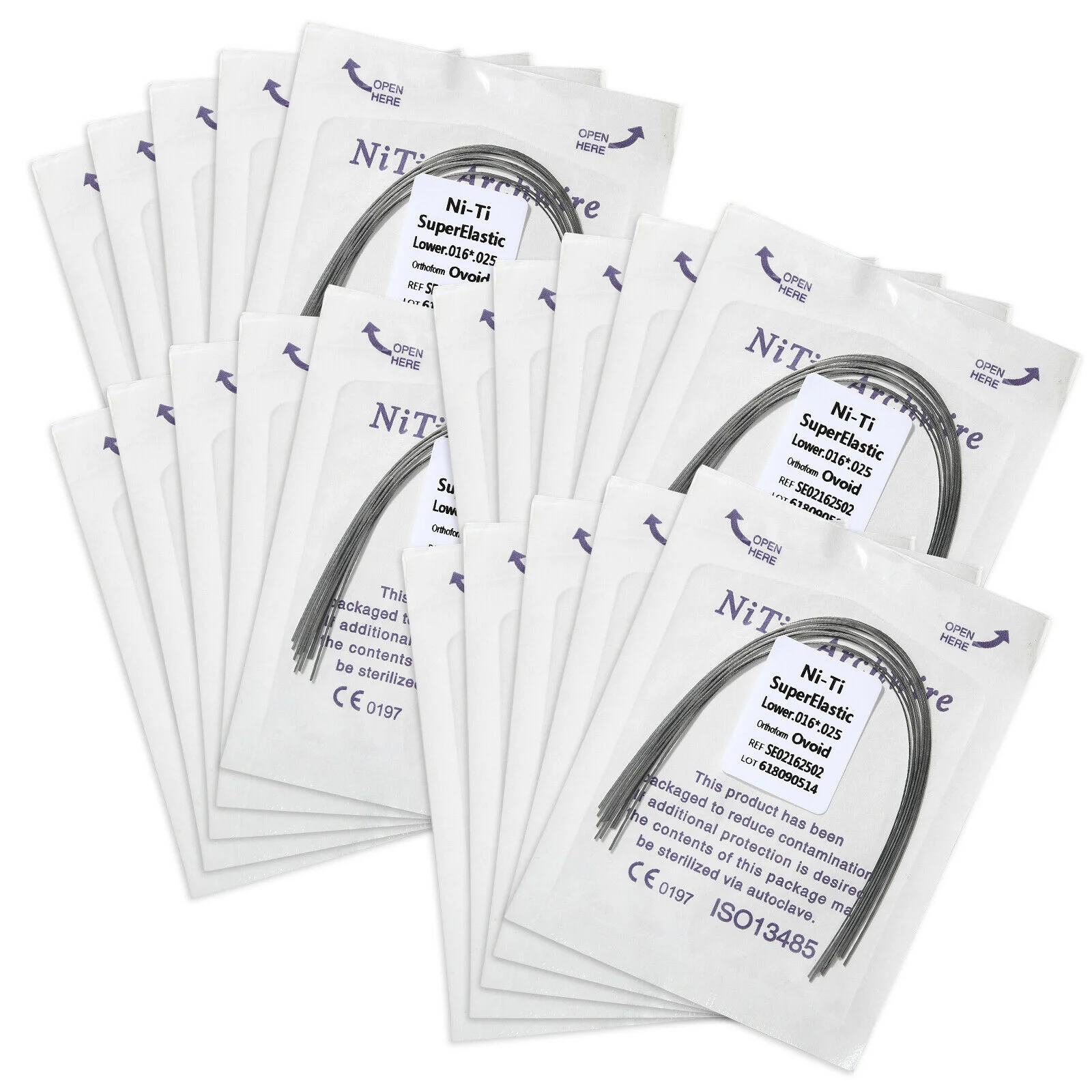 200pcs/20packs Dental Orthodontic Copper Rectangular Niti Arch Wires Damon Form NATURE /OVOIDM /Square dental niti wire