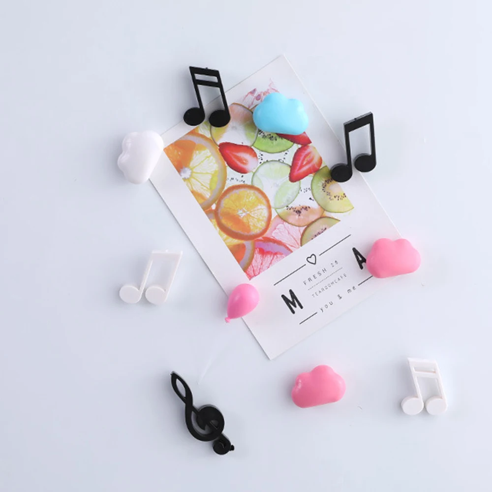 Магнитный Крючок для ключей 3D Мультяшные нотки магнит на холодильник настенный