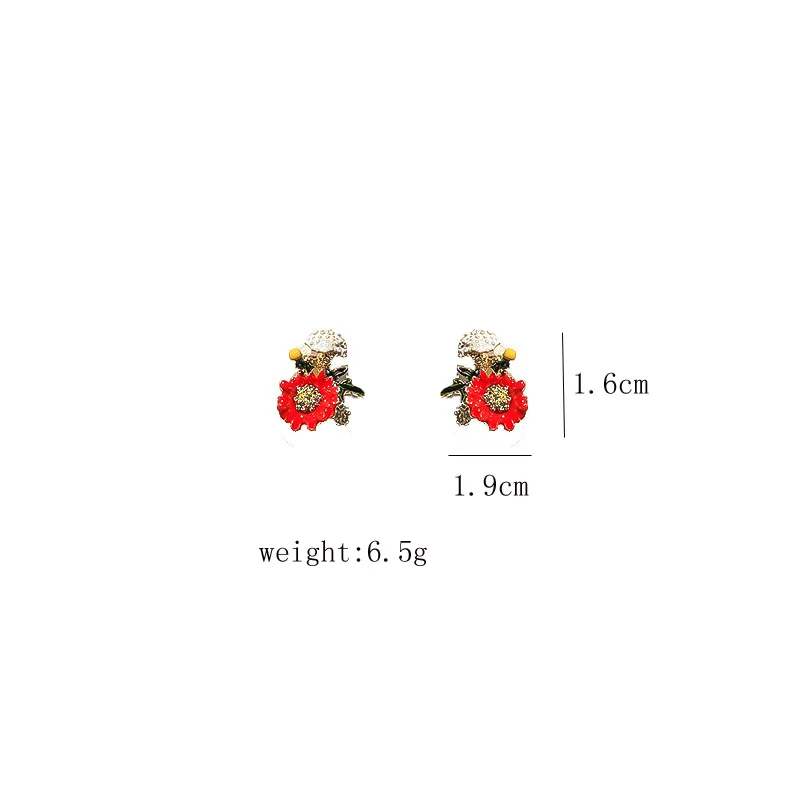 

Exknl Cute Boho Flower Baroque Stud Earrings for Women Party Korean Colorful Small Crystal Vintage Earrings Women Jewelry 2020