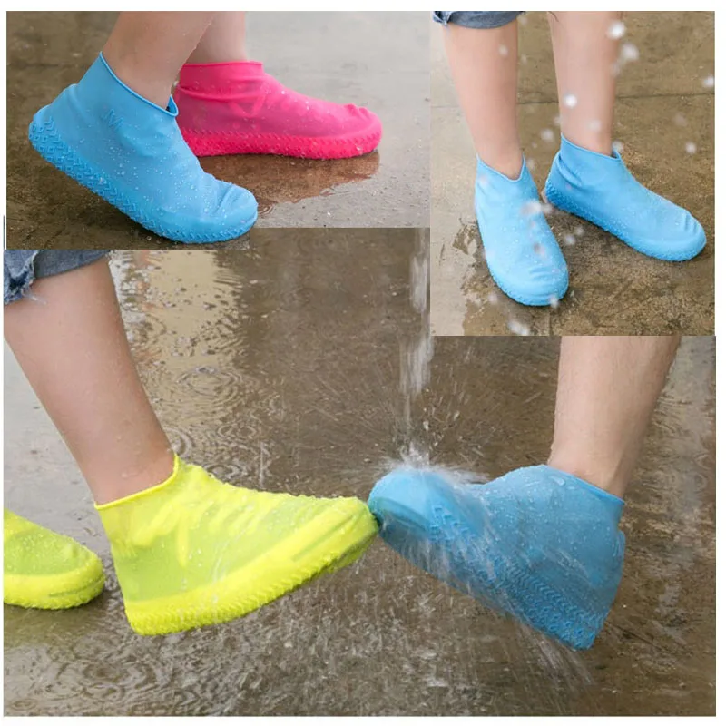 

Recyclable Silicone Overshoes Reusable Waterproof Rainproof Men Shoes Covers Rain Boots Non-slip Washable 6 Colors S/M/L