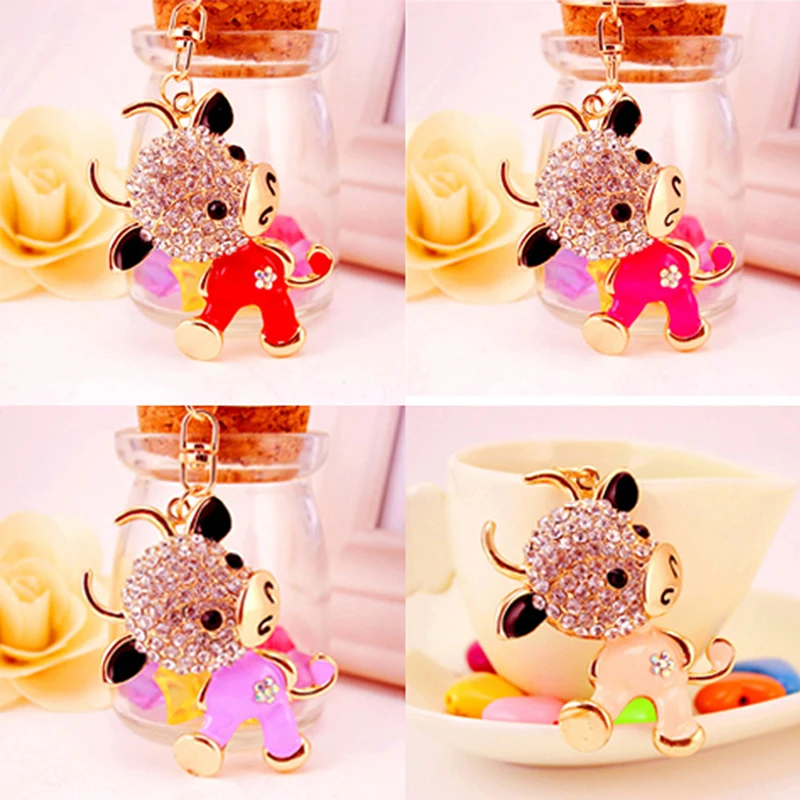 Хит Ox стразы прекрасный брелок из коровьей кожи для автомобильной сумки