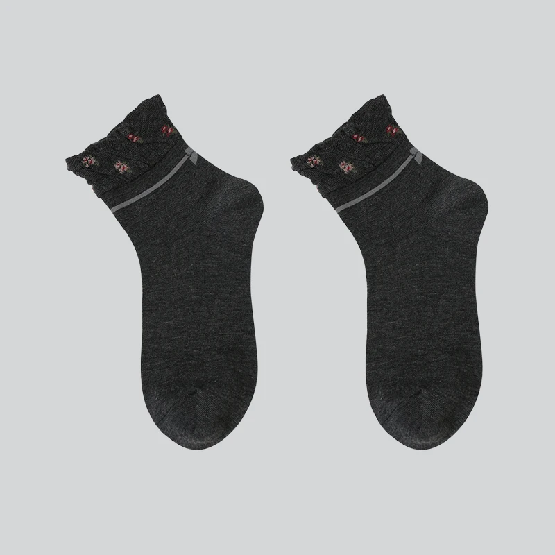 Женские хлопковые носки DONG AI осенне-зимние теплые женские с цветами в этническом