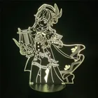 3D Venti фигура лампы Genshin УДАРА светодиодный Атмосфера ночной Светильник игра светильник s для Украшения в спальню светильник ing прикроватные лампы подарок для детей