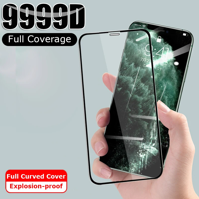 Изогнутое защитное стекло Tmepred для iPhone 11 12 Pro XS Max XR X 6 6s 7 8 Plus se 2020|Защитные стёкла и