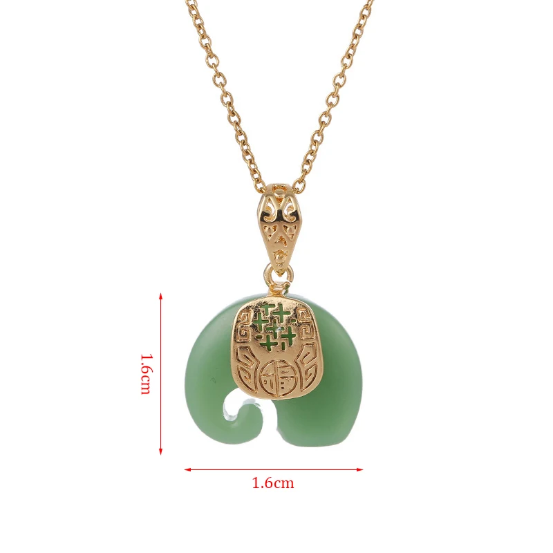 Цепочка с подвеской в виде слона из натурального камня