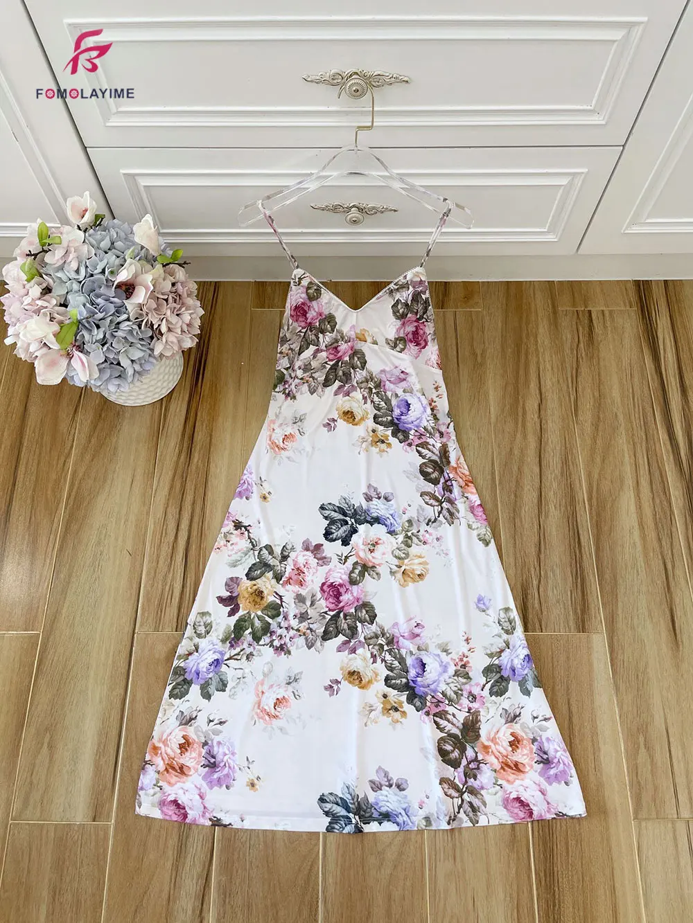 

2021 Spring Summer Dresses New Frilled Lantern Sleeve Dress High Quality Retro Printed Dress for Women